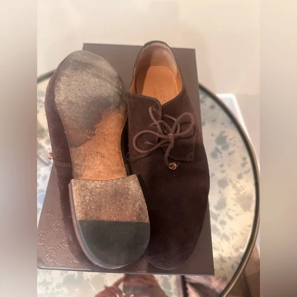 Gucci Bamboo Accent Suede Brogues Men's Size: 7.5 Pre-loved